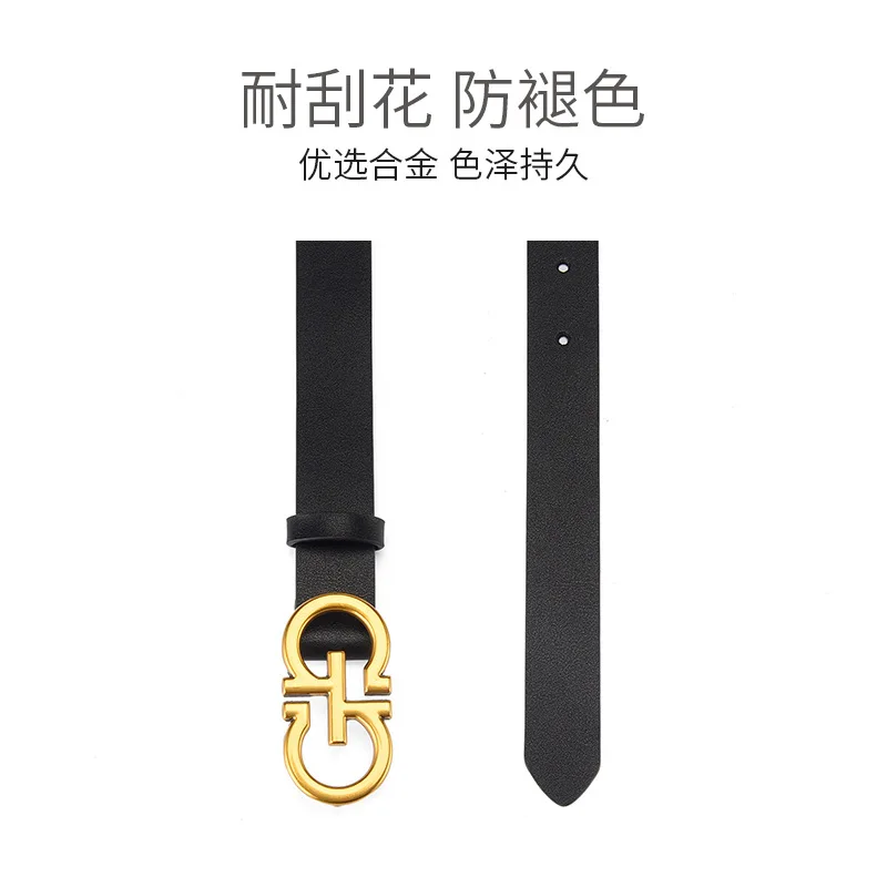 Women\'s Luxury Belt High Quality Genuine Leather Pu Mixed Strap  Fashion Designer Eight Metal Buckle Waistband Y2k Accessories