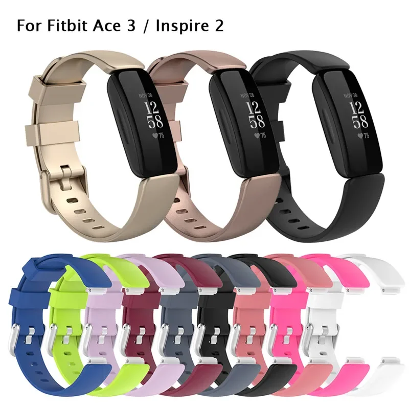 Silicone Wrist Band For Fitbit Inspire 2 Replacment Strap Bracelet For Fit bit Ace 3 Bracelet Correa Accessories