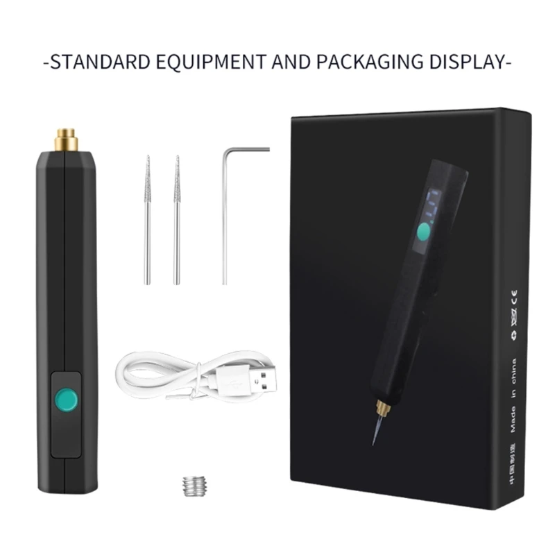 Small Electric Grinding Pen Handheld Drill Grinder Rechargeable Crafts Tool for Jade- Polishing Cutting