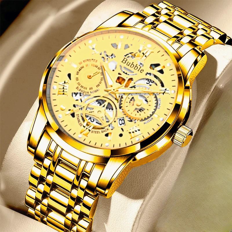 Men's watch, retro high-value fashion hollow watch