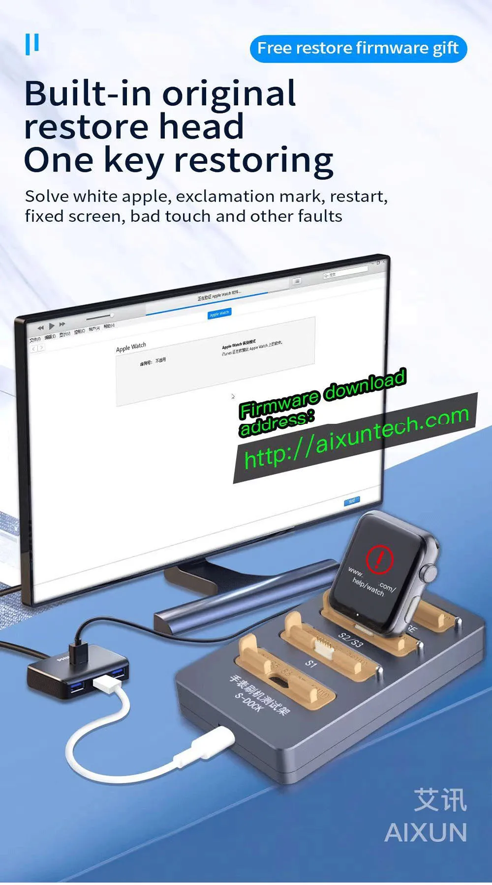 Awrt Adapter JCID AIXUN S-DOCK Awrt iBUS адаптер для восстановления программатора ...