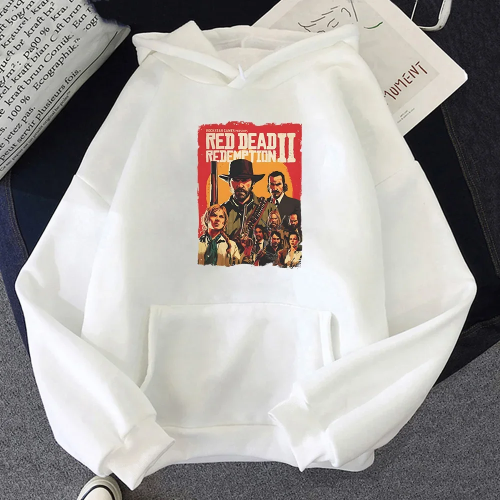 Red Dead Redemption Game Print Hoody Autumn Casual Sweatshirt Men Long Sleeve Hoodies Loose Comfortable Pullovers Fleece Clothes 2