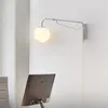 Bellman Plug In Wall Lamp LED Rocker Arm glass ball light for reading simple Living Room sofa Retractable Bedroom Bedside lamp 4