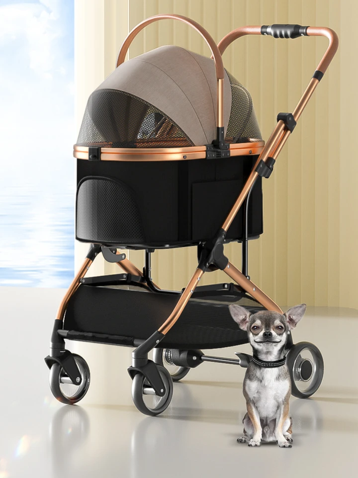 Wholesale Luxury Detachable Small Travel Strollers Dogs Buggy Medium  Foldable 4 Wheels Pet Dog Stroller for Cats Puppies - AliExpress