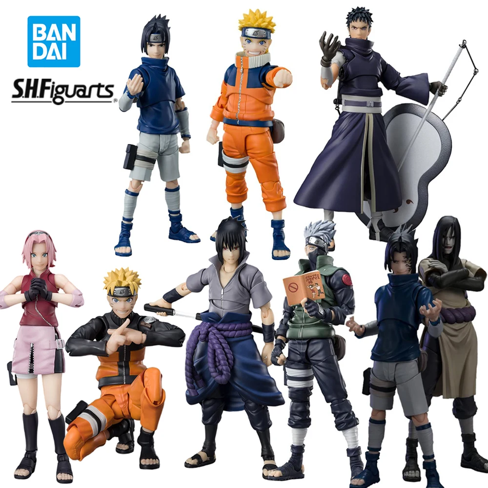 

IN Stock Bandai Shfiguarts Naruto: Shippuden Naruto Sakura Sasuke Original Genuine SHF Anime Figure Model Action Collection Toy