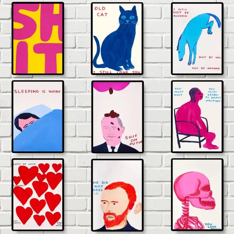 

David Shrigley Art SHIT POSTER Poster Prints Wall Pictures Living Room Home Decoration Small