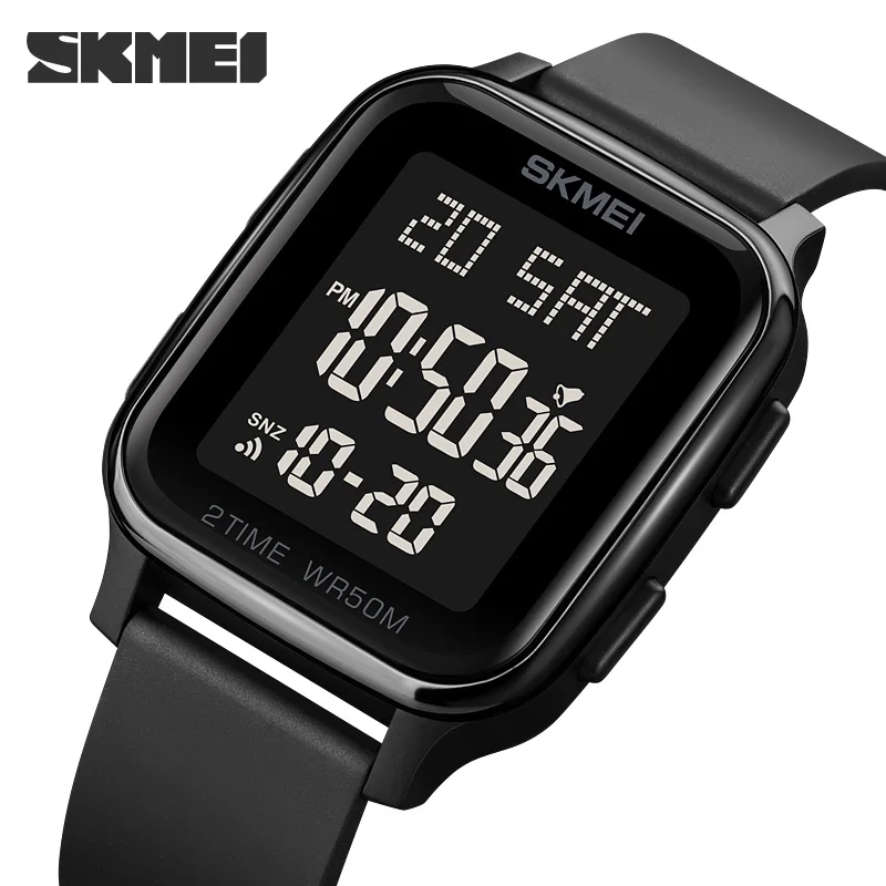 

SKMEI 1858 Clock reloj hombre Fashion LED Light Digital Watch Mens 5Bar Waterproof Calendar Countdown Electronic Wristwatches