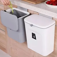 1PC Wall-Mounted Trash Bin with Slide Lid, No Drilling Required, Space-Saving Design, Ideal for Kitchen, Living Room, Bathroom 1