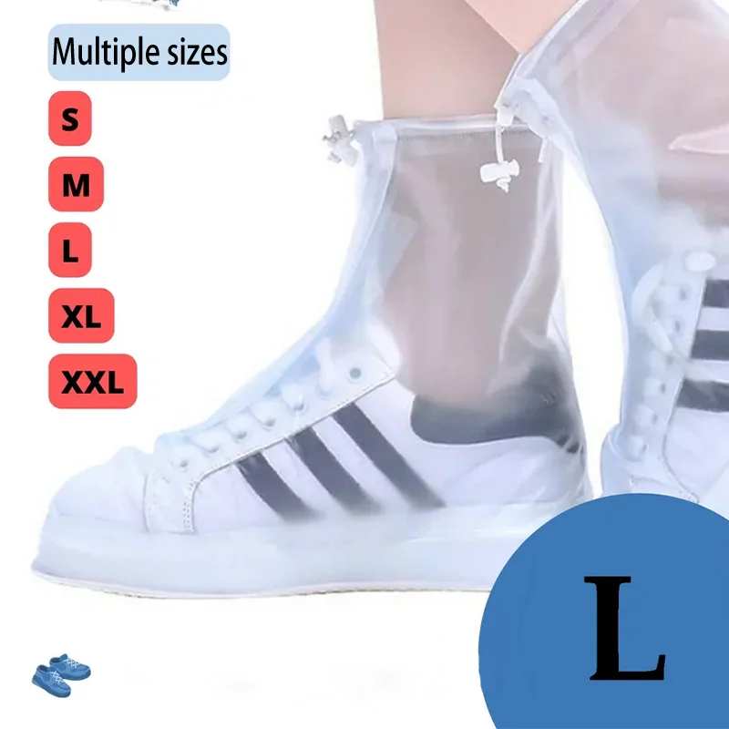 1 pair non-slip waterproof shoe covers PVC silicone sole reusable for rain & snow Multiple sizes unisex