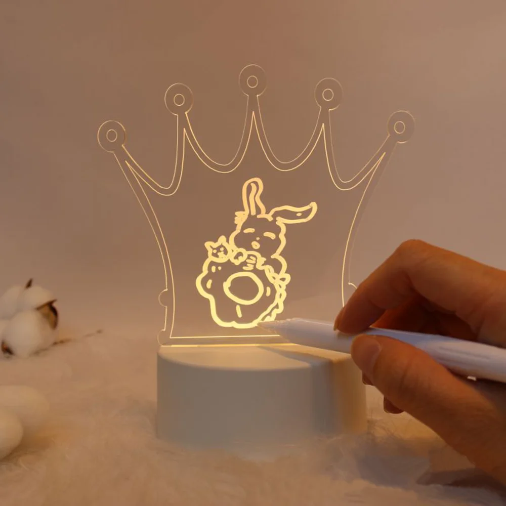 LED 야간 조명 노트 보드, 크리에이티브 USB 메시지 보드, 발렌타인 데이 선물, 여자 친구 휴일 생일 결혼식 야간 램프