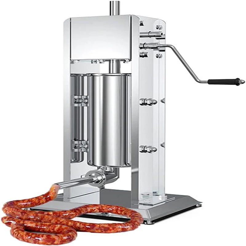 Manual 5L Stainless Steel Sausage Filling Meat Stuffer Filler Homemade Sausage Vertical Maker Machine Kitchen Supplies