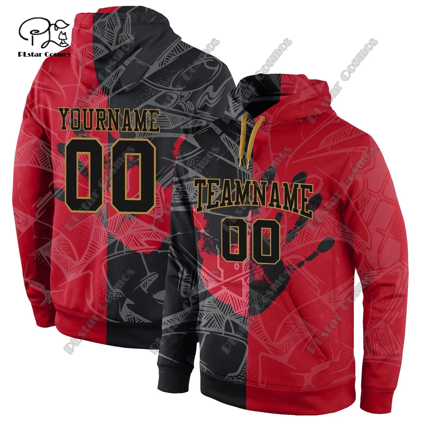 New Customized Hoodie Collection 3D Printed Sparkle Monster Scratch Man Hand Print Pattern Hoodie Women Men Casual Team Gift
