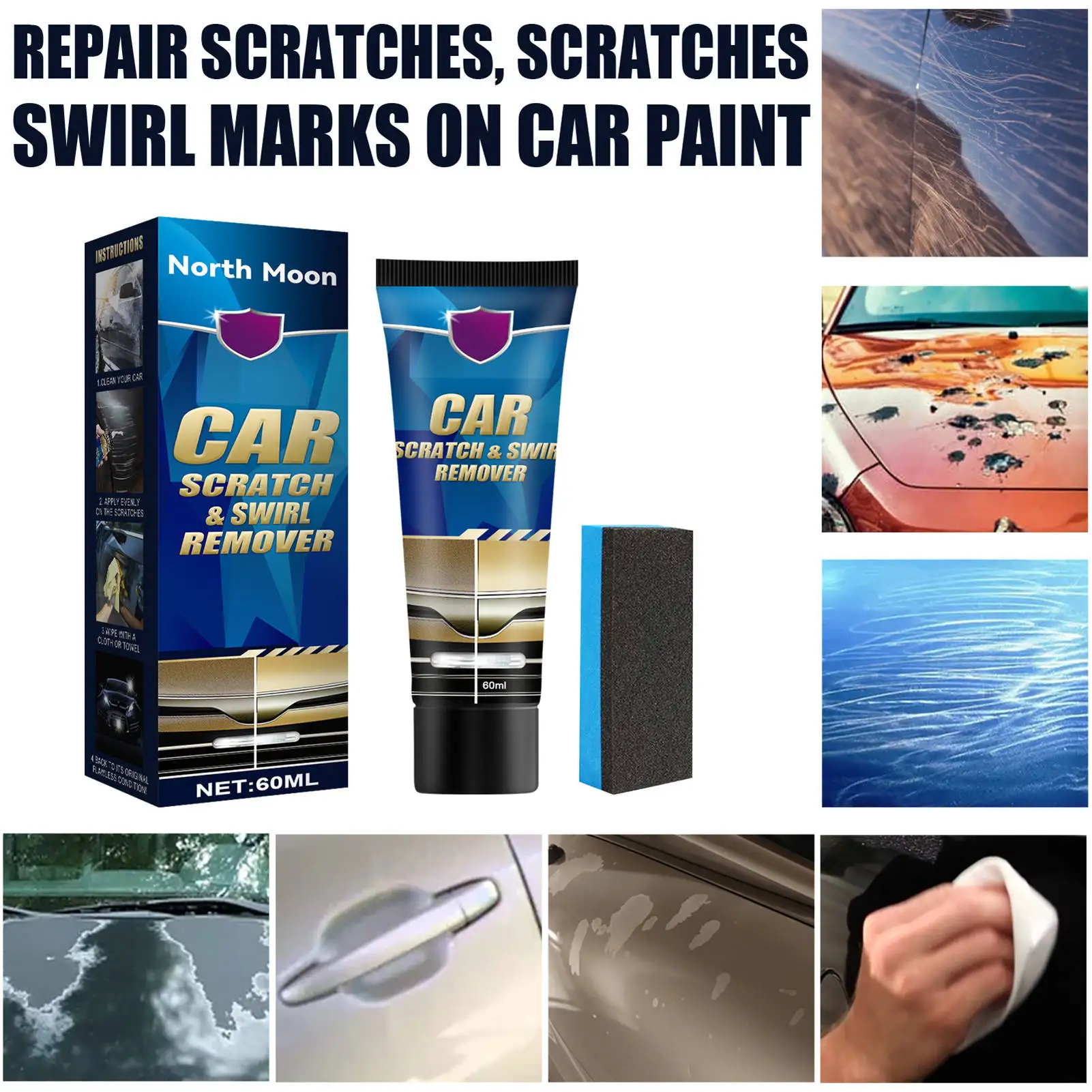 Paint Scratches Remover Kit Car Scratches Repair Cream Polishing And Waxing Kits Rubbing Compounds For Car Paint Restorer For