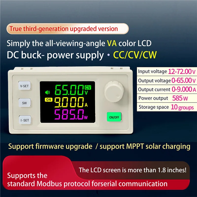 B29C-4X 새로운 XY6509X CNC 조정 가능한 DC 전원 공급 장치 정전압 정전류 유지 보수 65V 9A 585W 스텝다운 모듈