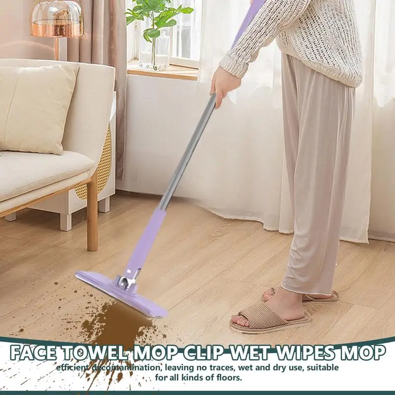 Hands Free Mini Mop Compatible With Face Towels Specific Portable Mini Mop Rotatable Telescoping Mop For Floor Window Clean