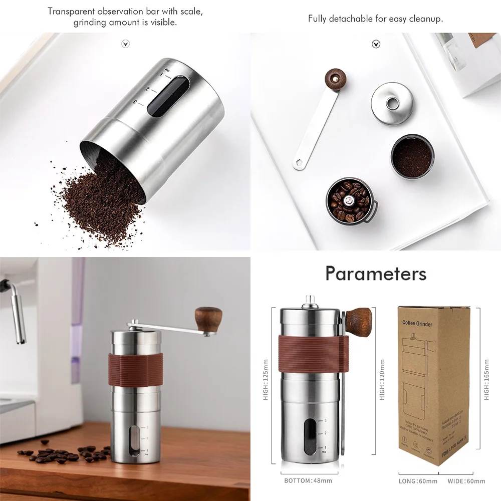 Manual Coffee Grinder CNC Stainless Steel Grinding Core Adjustable  Professional Coffee Bean Grinding With Double Bearing - AliExpress