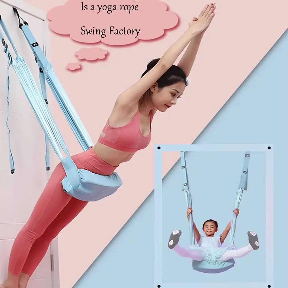 Yoga Hammock Adjustable Aerial Hanging Yoga Belts Yoga Strap Elastic Stretch Door Swing Fitness Handstand Rope Training Device
