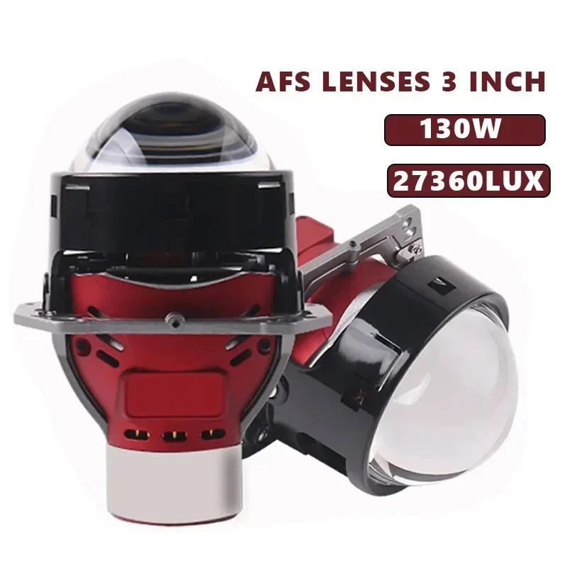 

AFS Bi LED Lense 3 Inch For Car Headlight Auto LED Driving Light With Hella 3R G5 Frame 130W 27360Lux 6000K Car Light Accessory