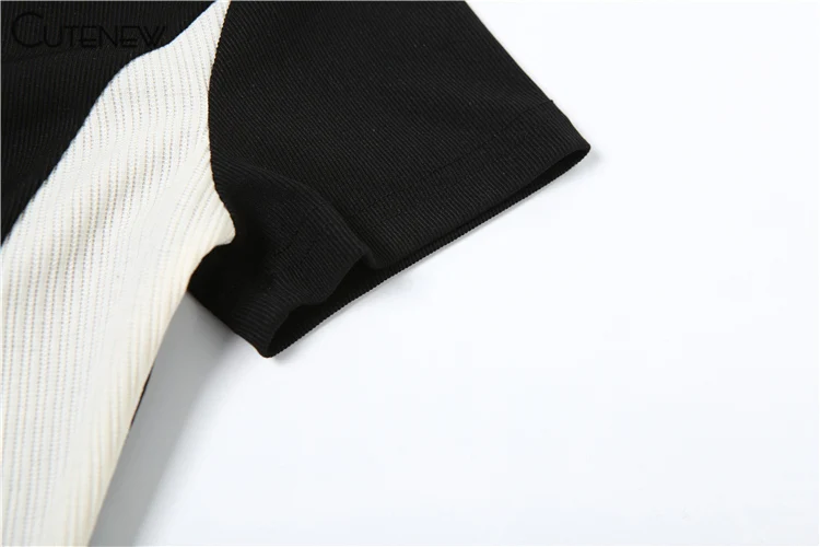 Panelled Classic T-shirts Women Summer New Concise Buttons Short Sleeve V-neck Skinny Tees Female Wild Basic Street Tops