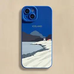 Elegant Oil Painting Road Sign Silicone Phone Case - Soft and Stylish Cover - iPhone 13 (Klein blue M178)