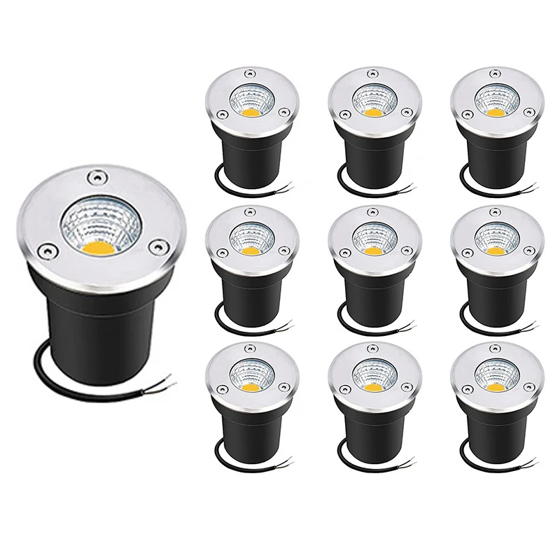 LED Underground Light 5W 10W 12W Buried Garden Path Spot Recessed 10PCS Pack AC220V110V24V IP68 Waterproof