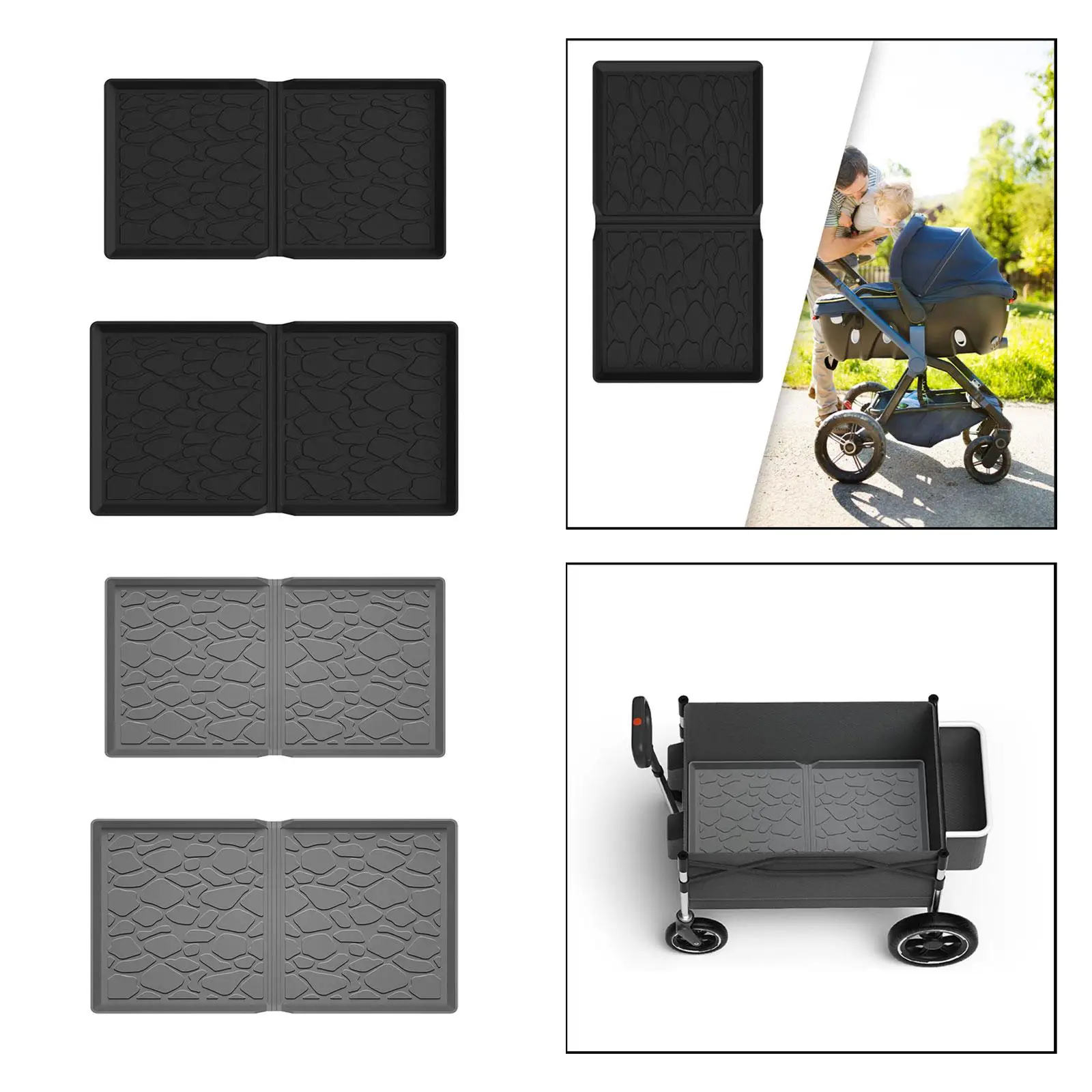 Silicone Stroller Wagon Mat Protect from Sand Dirt Portable Waterproof Comfortable for Baby Toddler Accessories All Weather Mat