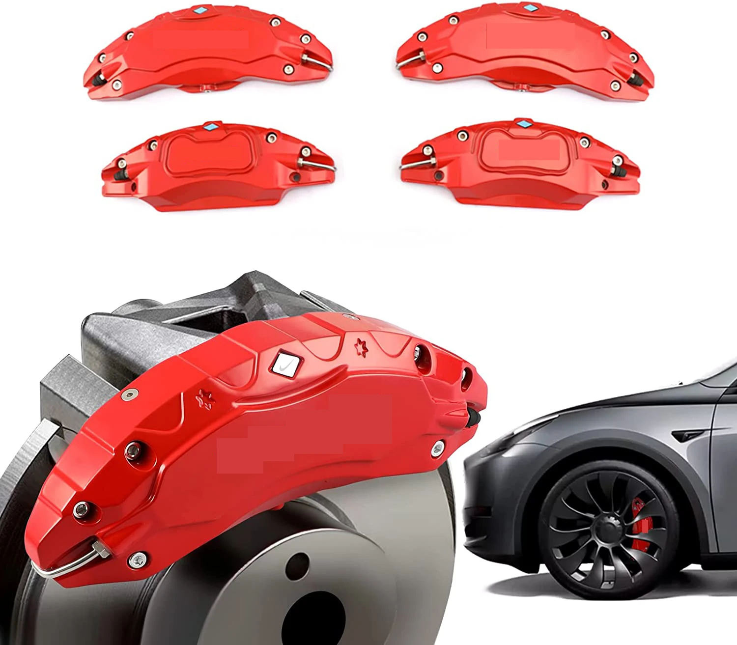 

Fit For Telsa Model Y Brake Caliper Covers 19 20 21'' Wheels (Set Of 4, RED)