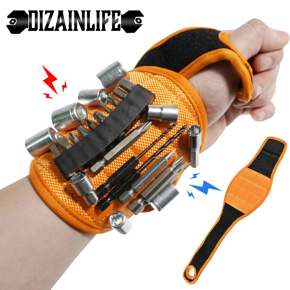 Super Strong Magnetic Tool Wristband Portable Wrist Bag for Holding Screws Nail Nut Bolt Drill Bit Organizer Storage Belt |