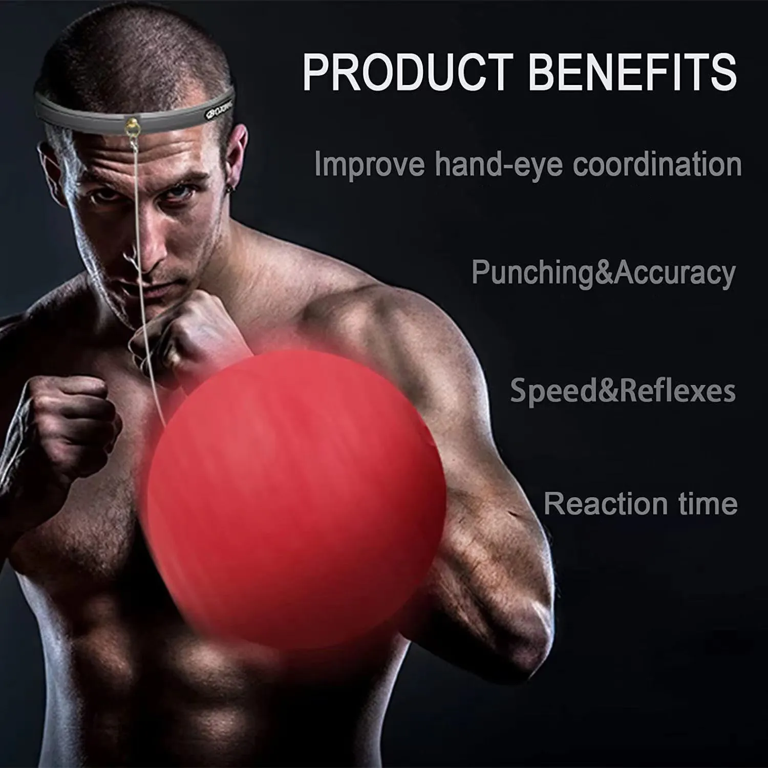 WorthWhile Kick Boxing Reflex Ball with Head Band Fighting Speed Training Punch Ball Muay MMA Exercise Kid Adults Home Equipment head mounted speed ball boxing speed ball boxing reaction ball