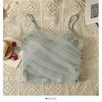 Sexy Me ort Crop Top Strap Vest Pure Color Slim Fit Contrast Design Trendy Summer Design for Young Women Ladies Girls - Image 4