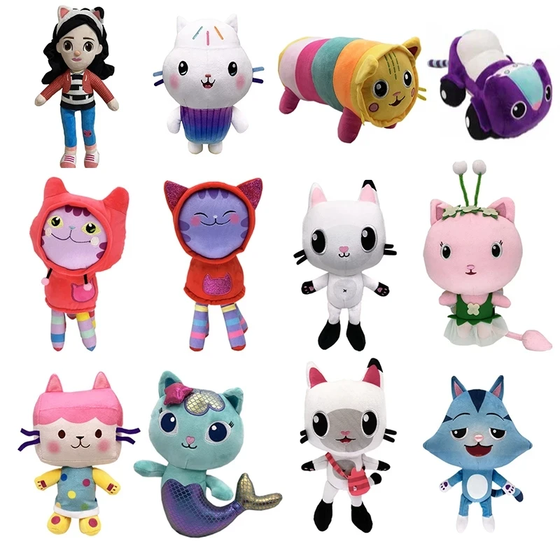 New Gabby Dollhouse peluche Mercat Cartoon animali di peluche sirena gatto  sirena peluche bambole bambini regali di compleanno Playset|null| -  AliExpress