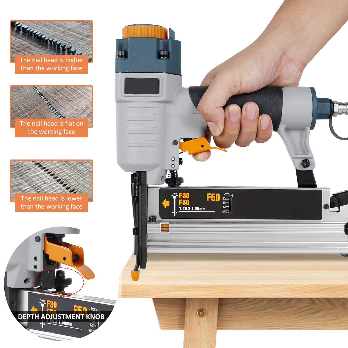 Pneumatic Nail Gun for Carpenter and Furniture