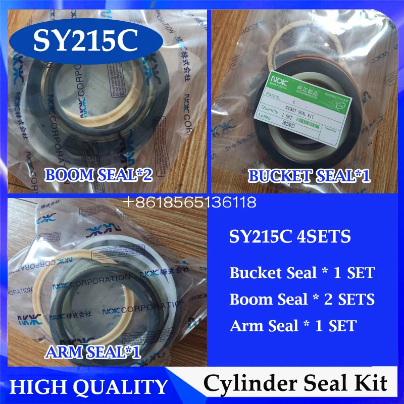 4SETS SY215C Excavator Arm/Boom/Bucket Cylinder Seal Kit For SANY 215C