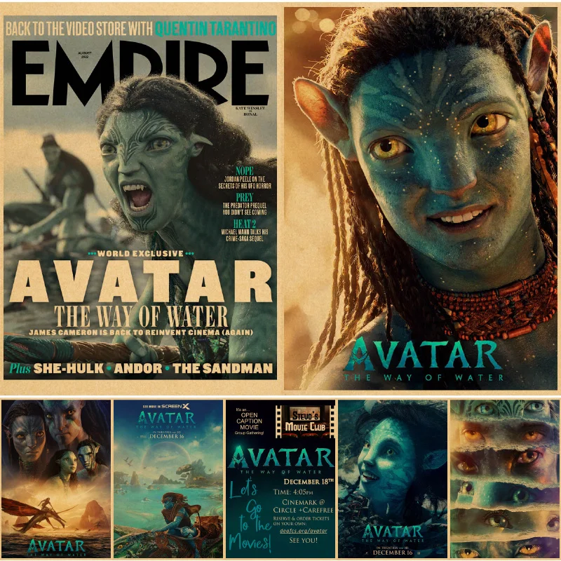 Avatar 2 The Way Of Water Printed Wall Poster Poster Vintage Kraft Paper Living Room Home Wall Art Painting