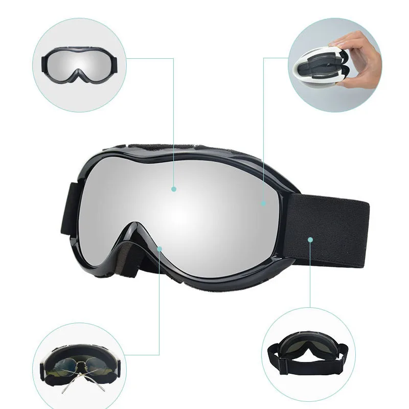 

Лыжные очки для мужчин и женщин, двухслойные незапотевающие, для спорта на открытом воздухе, катания на лыжах, велоспорта, сноуборда, поликарбоната, маска для снега