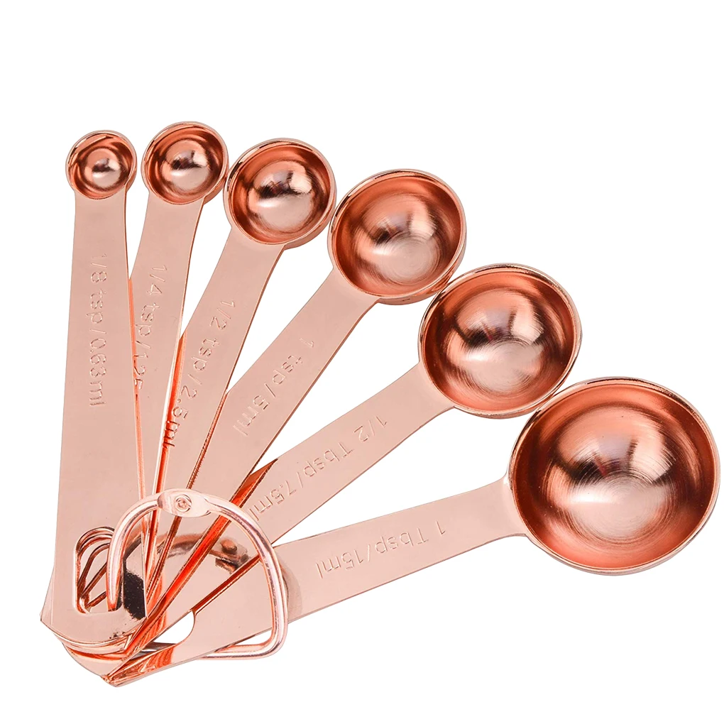 

6-in-1 Measuring Coffee Spoon Set Stainless Steel Stackable Teaspoons for Cooking and Baking