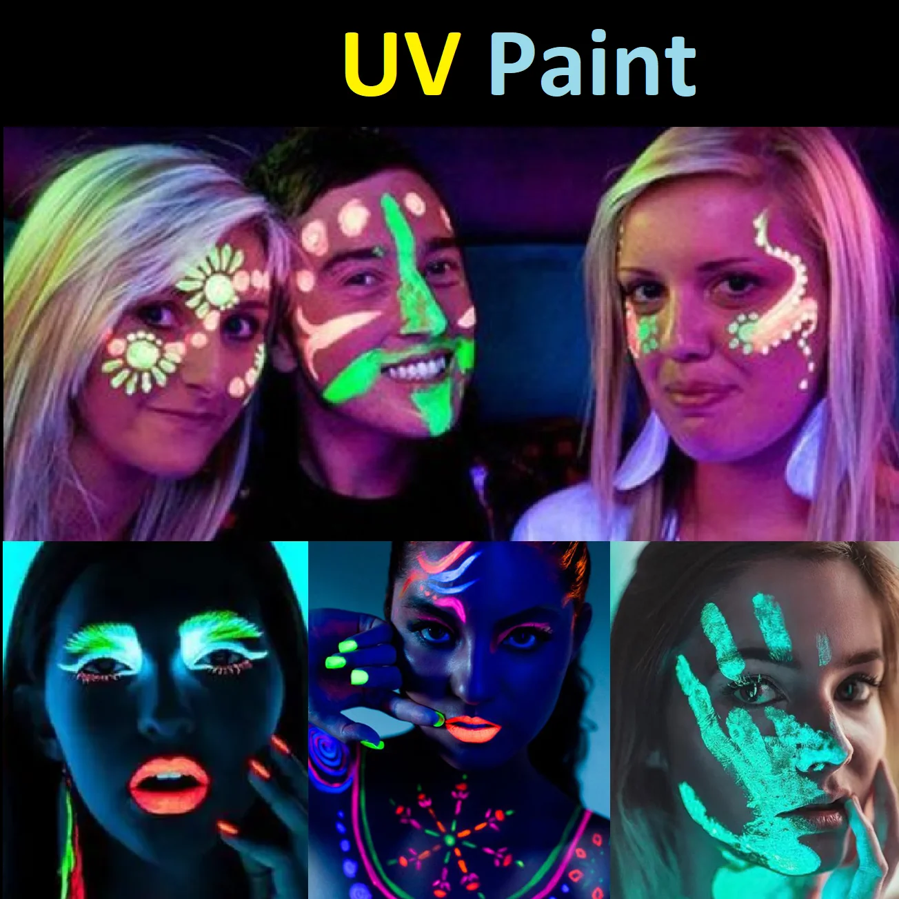 Moon Glow - Glow in the Dark Face Paint, Assorted main image 1