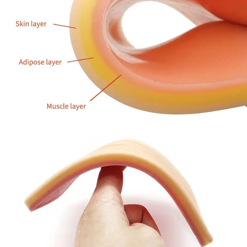 Kit di Sutura Chirurgica Riutilizzabile con Pad in Silicone per Pratica di Sutura su Ferite Cutanee, Modello per Addestramento e Simulazione di Ferite Traumatiche - immagine 4