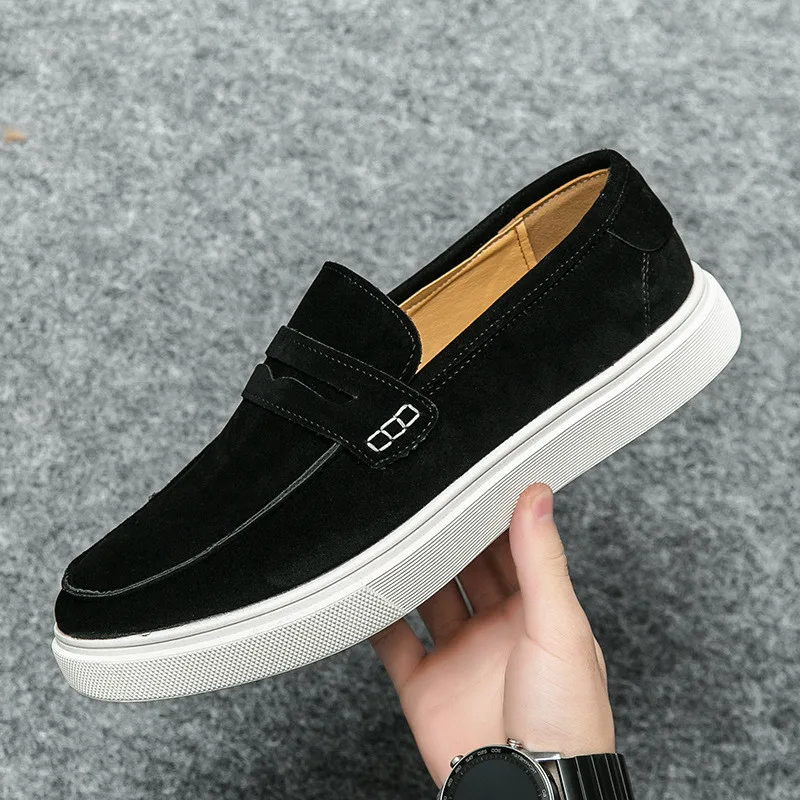 New Luxury Fashion Decoration Suede Driving Shoes Men Casual Loafers Business Formal Dress Dress Groom Footwear Zapatos Hombre