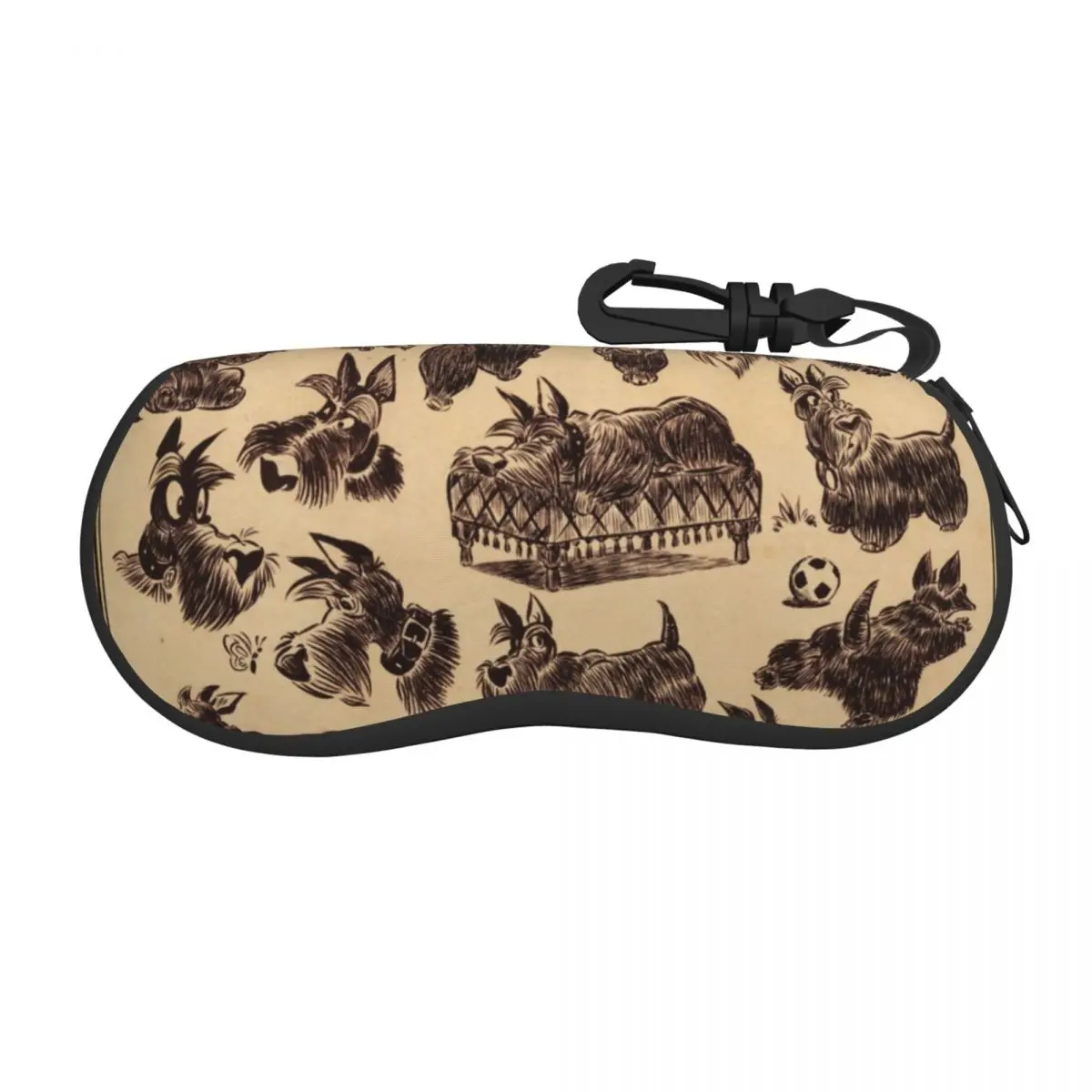 

Vintage Scottie Dog Sunglasses Soft Case Neoprene Zipper Scottish Terrier Shell Eyeglass Case Custom Protective Box For Glasses