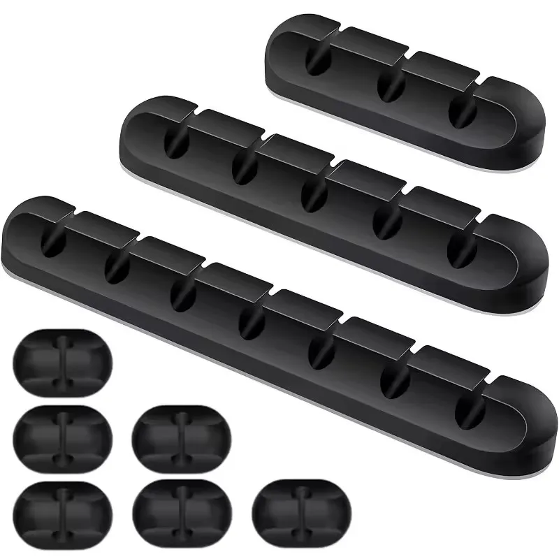 ผู้ถือสายคลิปการจัดการสายเคเบิลสายไฟOrganizerคลิปซิลิโคนสําหรับสายชาร์จUSBเมาส์สายPC Office Home Car 1