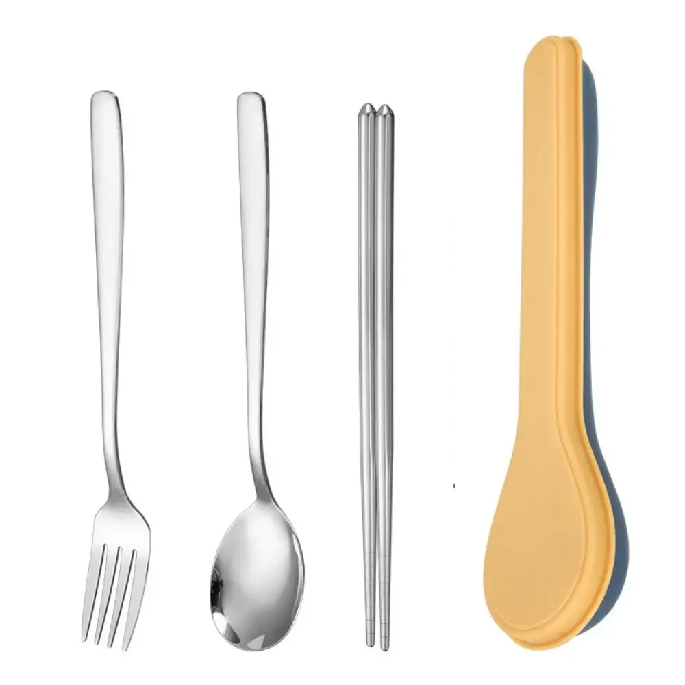 Couverts avec mallette de rangement, service de table Portable de Style coréen, pour la maison, l'école, la cuisine, Services de vaisselle, ensemble d'ustensiles, cuillères