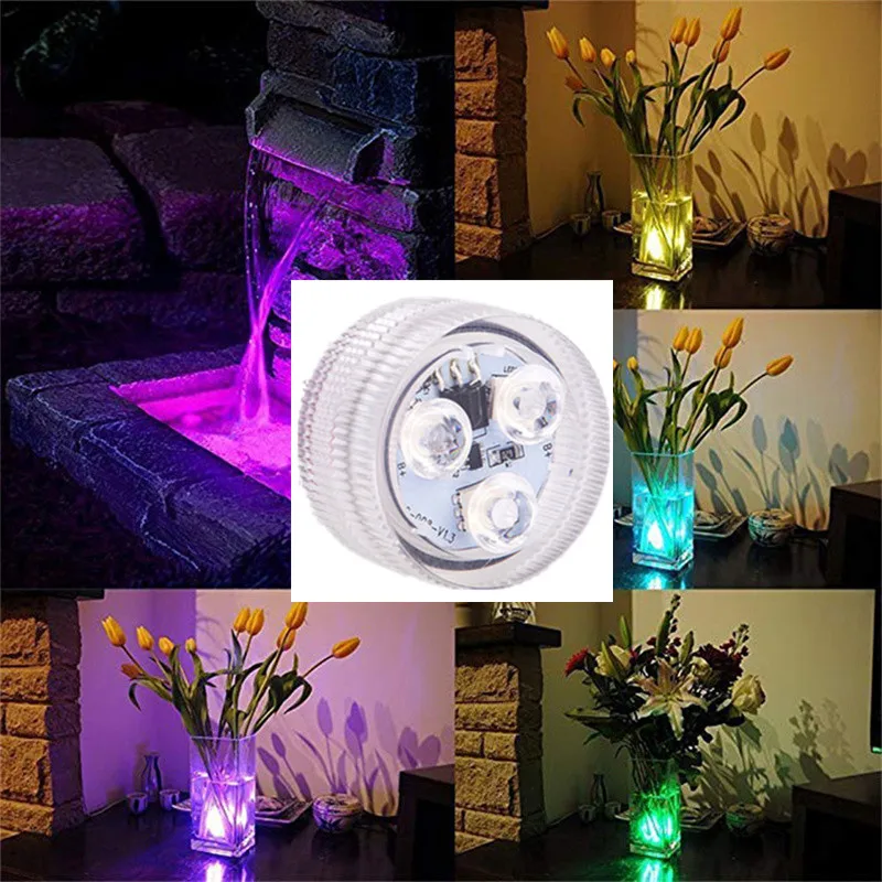 

IP65 Waterproof 10-1pcs Submersible LED Lights Remote Control LED Tea Mini Lights Underwater Lamp for Wedding Party Vase Decor
