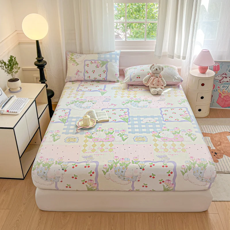 100% Cotton Bedsheet Adults Kids Fitted Sheet Skin-friendly Bed Cover Cartoon Style Bed Linen drap de lit(Pillowcase Need Order) 5