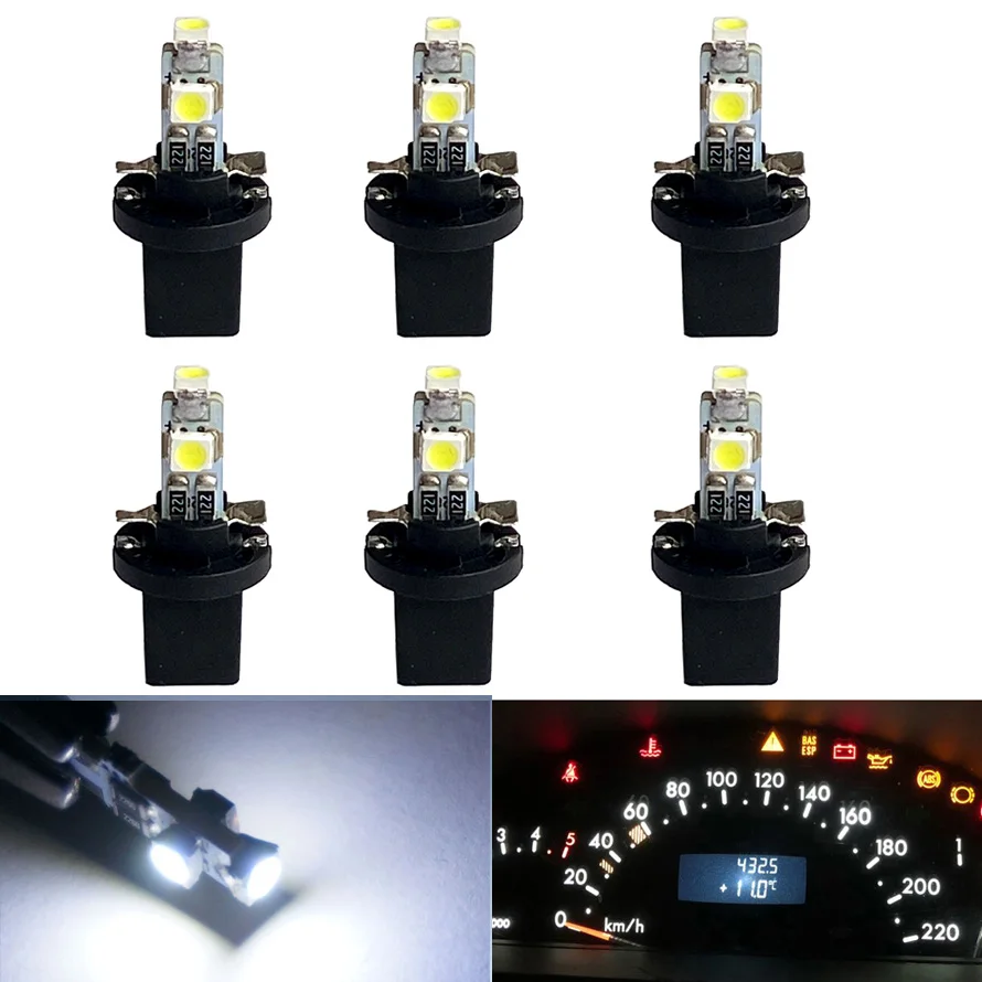 10Pcs T5 B8.5 B8.5D Led Bulb Car Interior Lights Dashboard Warming Indicator Wedge Auto