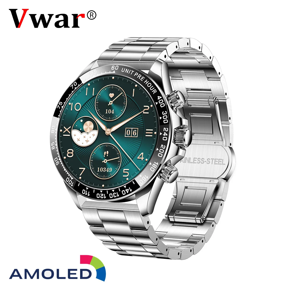 

Business Smartwatch Vwar AK-63 Blood Oxygen Heart Rate Monitor Luxury Smart Watch Men 1.43" AMOLED Screen IP67 Waterproof 2024