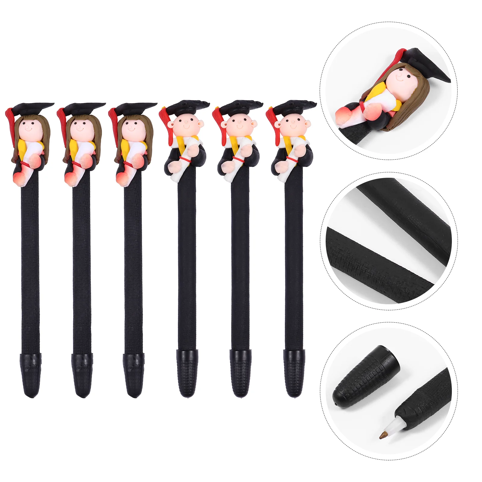 

6 Pcs Fountain Pen Ballpoint Nurse Man Gel Pens Character Gift Polymer Clay
