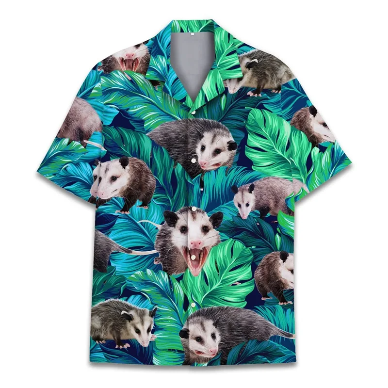 Camisas hawaianas con estampado 3D de animales divertidos para hombres y mujeres, camisa informal de manga corta con botones y corte relajado para playa, camiseta para hombre