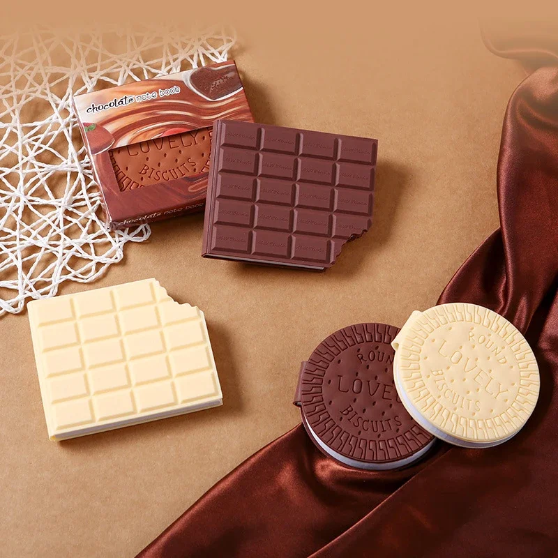 Charming Chocolate Cookie-Shaped Cartoon Notebook - Cute Tearable Handwritten Memo Pads