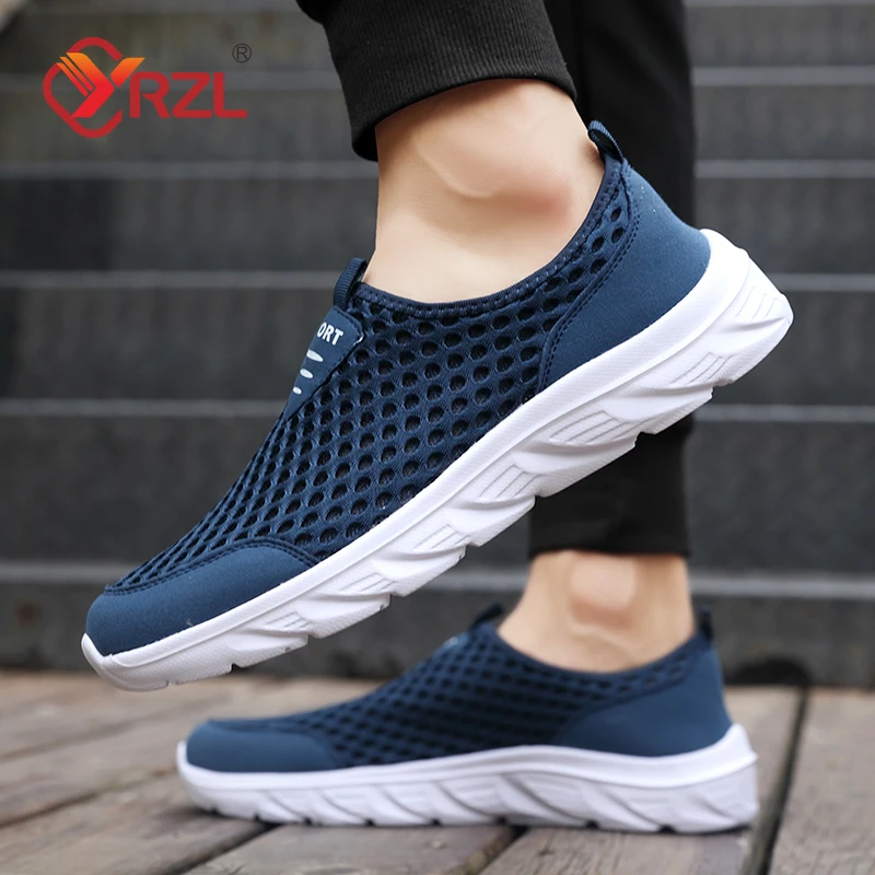 YRZL Lightweight Men Casual Shoes Breathable Slip on Male Casual Sneakers Anti-slip Men's Flats Outdoor Walking Shoes Size 39-46 3